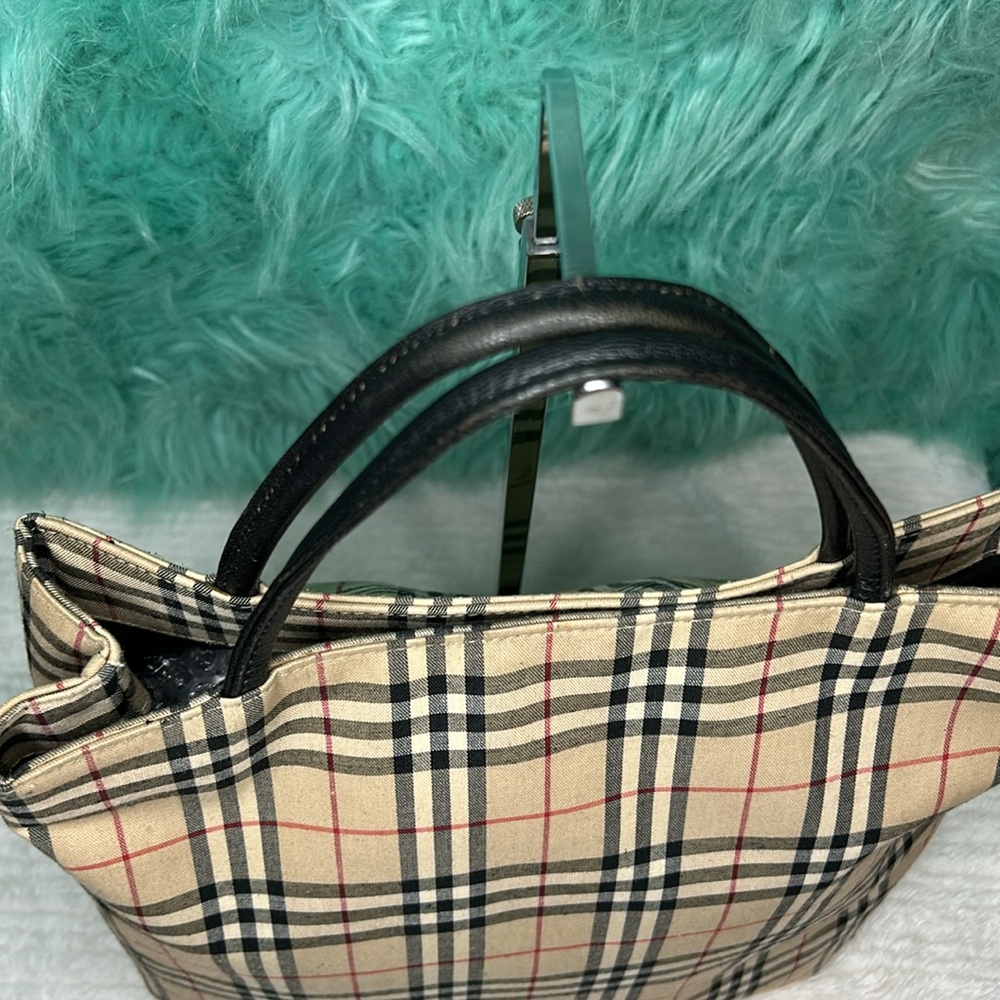 Burberry Beige and Black Checkered Tote - Picture 3 of 10